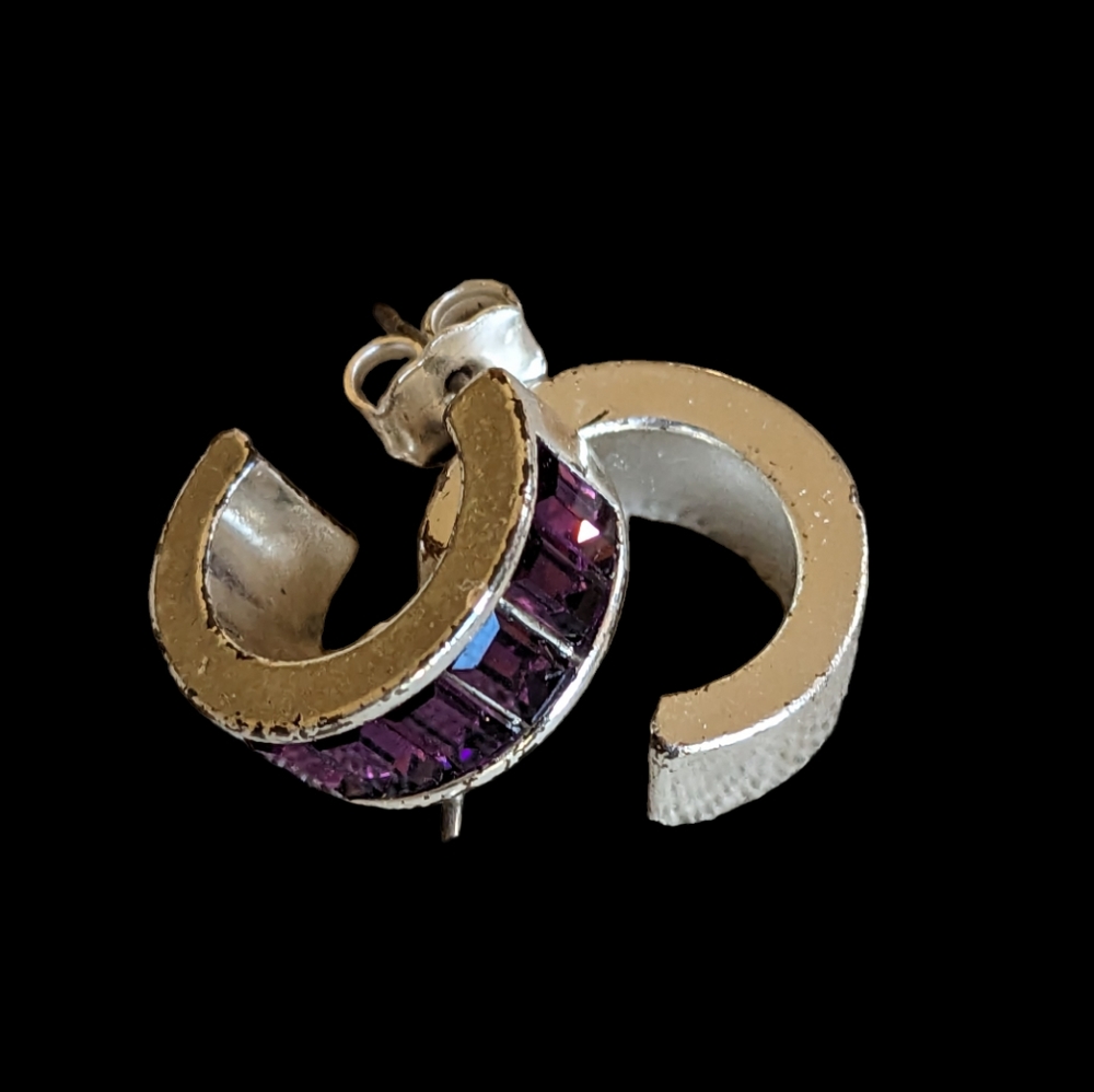 Dyrberg Kern aubergine crystal earrings